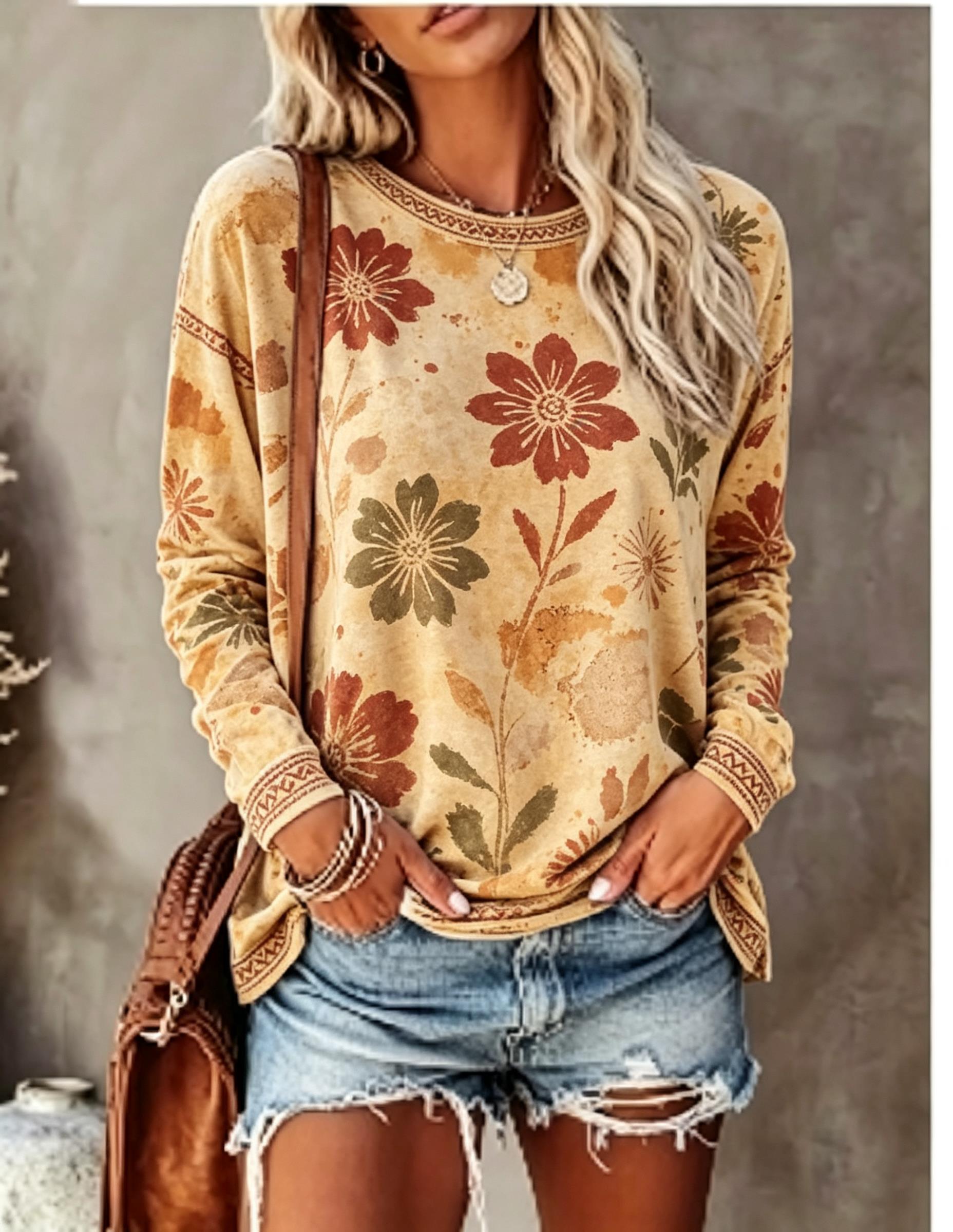 Women Crew Neck Long Sleeve T‑ - T-Shirts review and price